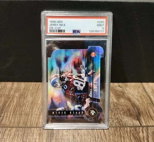1998 Upper Deck UD3 UPPER REALM Rainbow Holo Die-Cut Jerry Rice /100 PSA 9 NM-MT