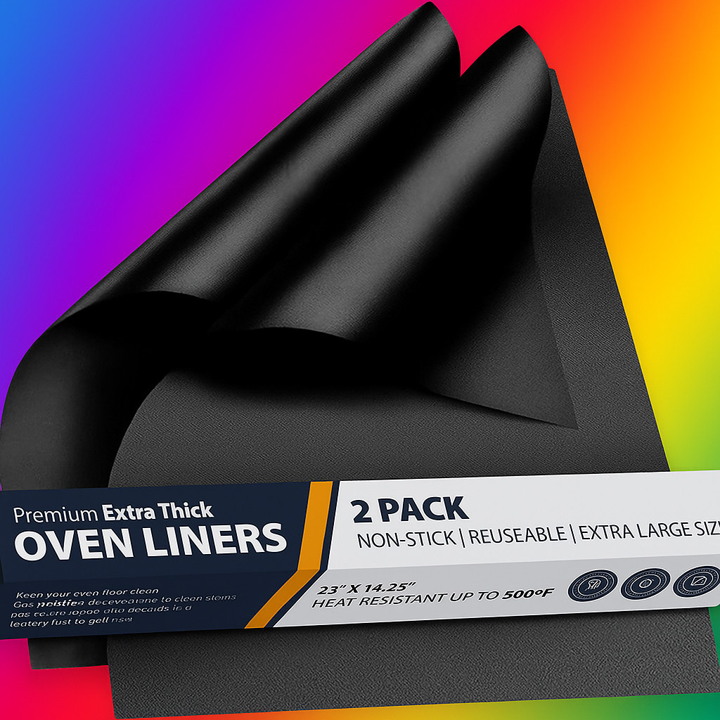 2 Pack Non-Stick Oven Liners 17x25 Reusable Heavy Duty Mats Protect Oven Floor