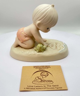 Precious Moments Porcelain Love Letters In The Sand Signed God Loves You 129488