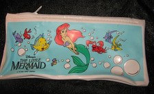 VTG Disney ARIEL the Little Mermaid Zip Clutch Plastic Wallet Purse Pencil Case