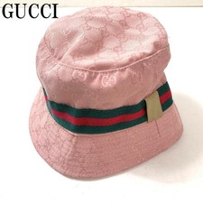 Gucci Bucket Hat GG Canvas Pink Women Authentic