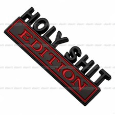 Black & Red 3D Metal Sticker Car Emblem Holy-Shit EDITION Badge Logo Decal