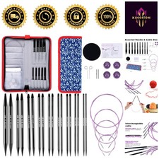 Elegant Interchangeable Circular Knitting Needles Set - 9 Sizes  Accessories