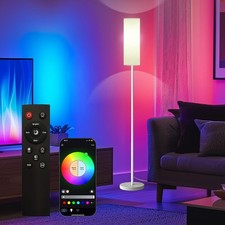 Smart LED Floor Lamp with APP Control RGB Colors Dimmable Standing Lamp Living