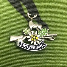 Vintage Schweiz Ski Alpin Liebhaber Brosche