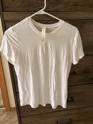 Alo Women s M White Crew Neck Short Sleeve T-Shirt Modal Stretch Casual