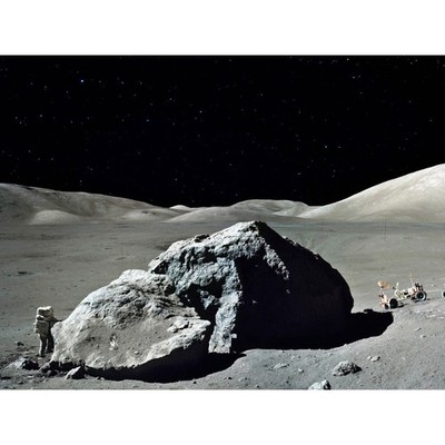 Photograph Rock Moon Landing Apollo 17 Space Astronaut Art Print Poster 12x16''