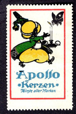 Cinderellas - Poster Stamp - APOLLO Kerzen, Germany - 37x58mm