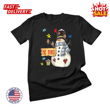 Be Kind Snowman Puzzle Autism Awareness Funny Family Xmas T-Shirt Unisex T-shirt