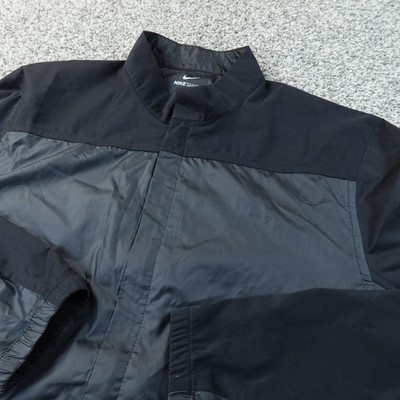 Nike Jacket Mens M Black Shield Full Zip Windbreaker Coat Golf Running Training