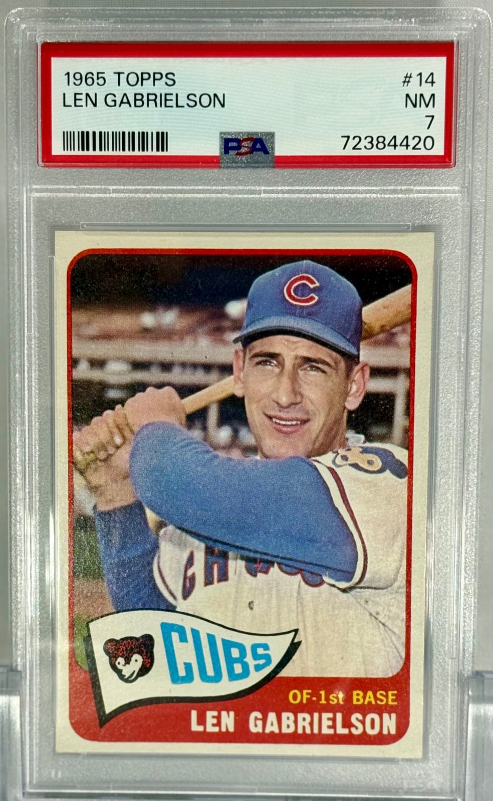 1965 Topps Baseball #14 Len Gabrielson - Cubs - PSA 7