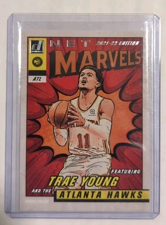 2021-22 Panini Donruss Net Marvels Press Proof Trae Young