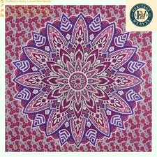 Vintage Handmade Cotton Tapestry Gypsy Beach Towel Mandala Boho Art Decor