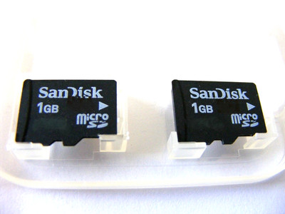 2 x 1GB MicroSD Card  ( 2 x 1 GB Micro SD Karte ) SanDisk gebraucht
