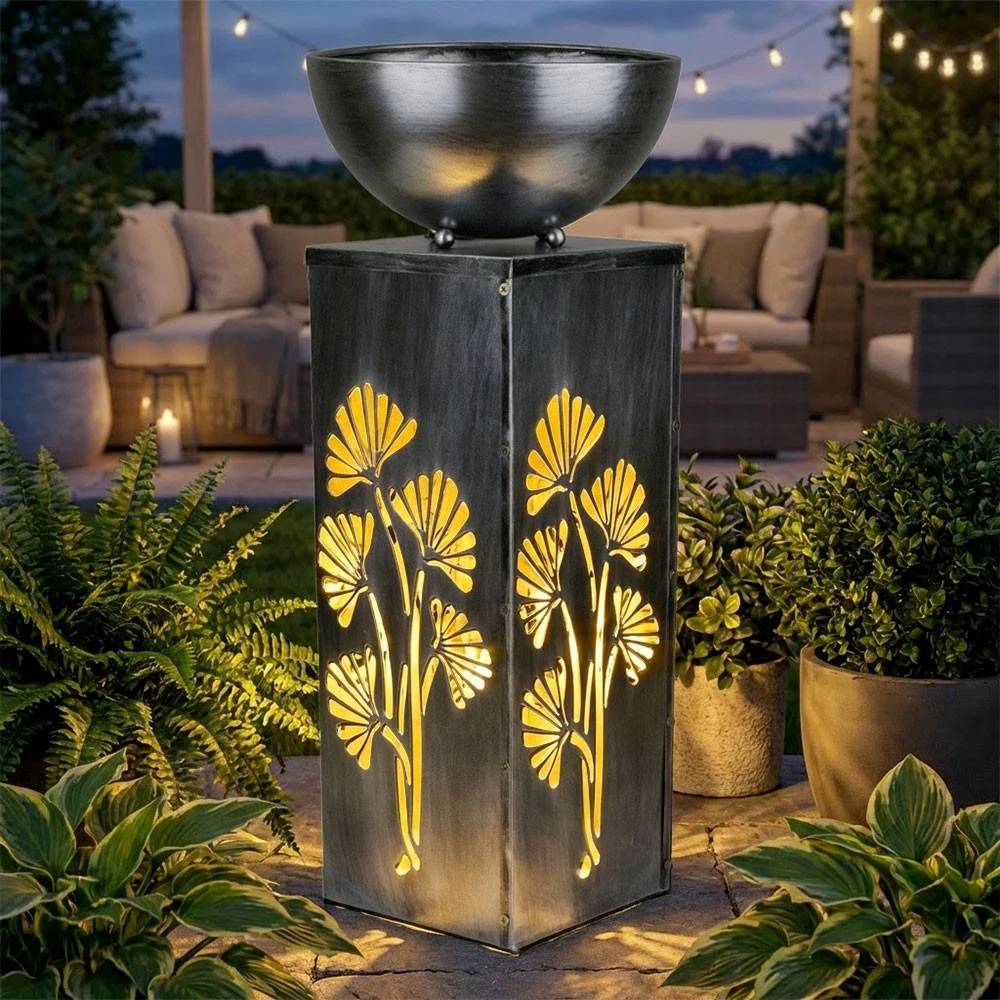 Solarleuchte Für Garten – Hohles Vintage-Design Aus Metall, 315 G, Wasserdicht, Mit Blumen-Lichtmuster, Automatische Beleuchtung Bei Dunkelheit – Für Terrasse, Hof & Balkon