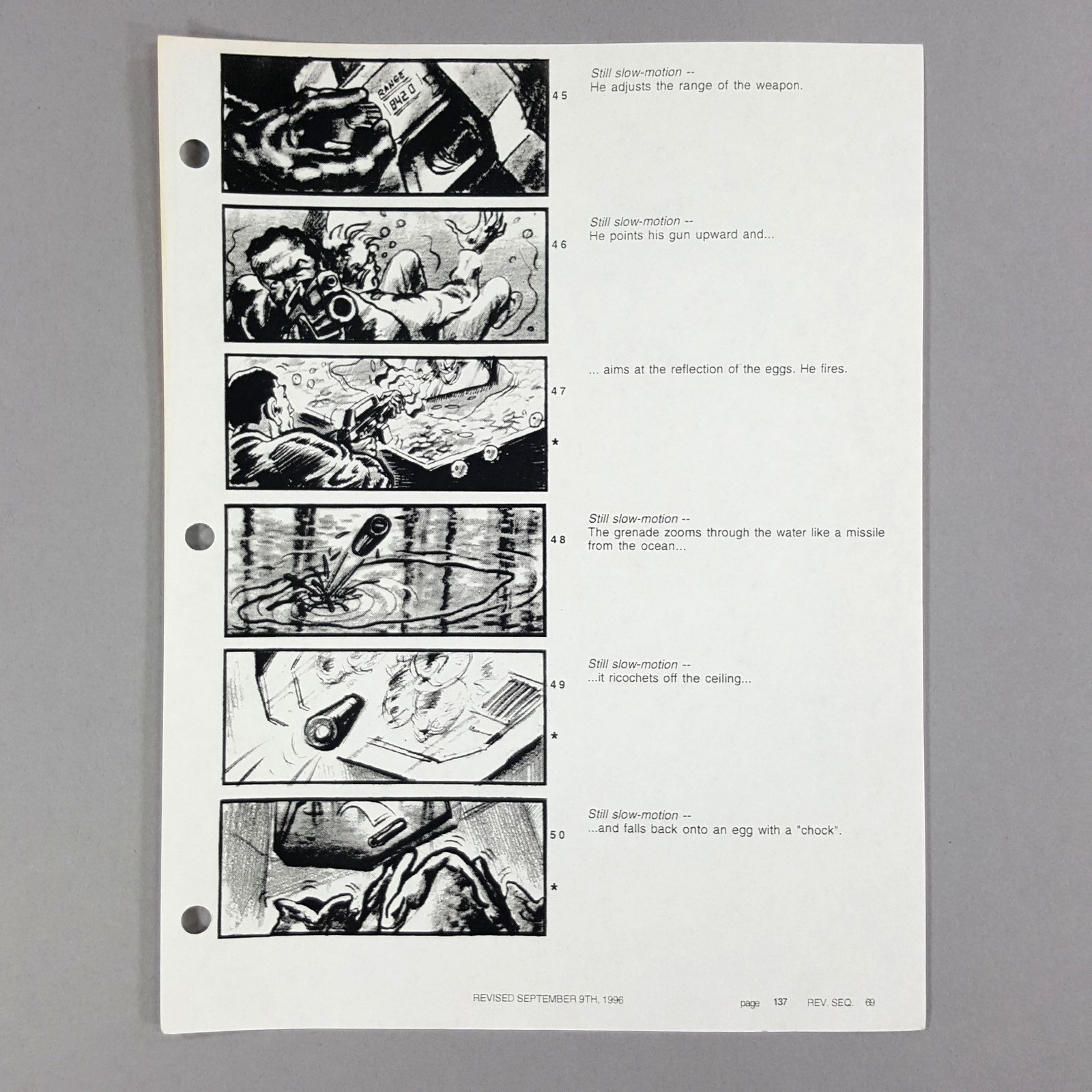 Image 2 of Alien: Resurrection - Production Used Storyboard, Grenade into Alien Egg, COA