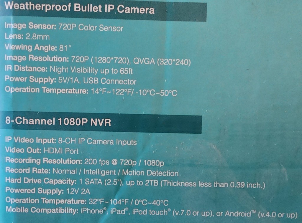 funlux 8-channel 1080P 4 camera NVR system