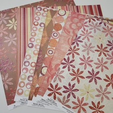Lot 7 Sheets 12x12 Scrapbook Printed Cardstock Double Sided SENTIMENTAL Vintage
