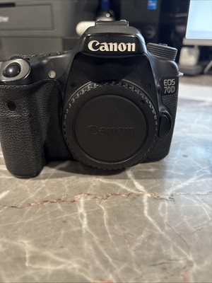 Canon EOS 70D 20.2MP Digital SLR Camera Blk Body Only Defective Parts No Battery