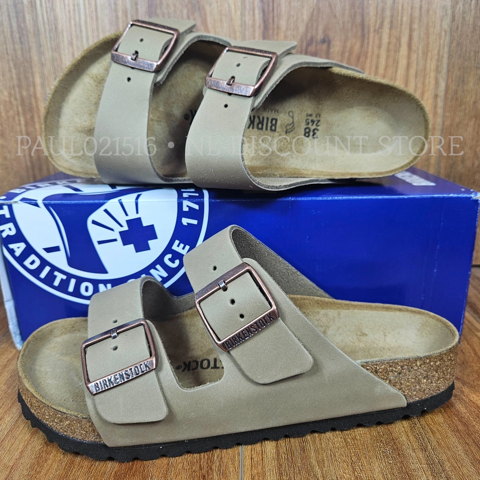 BIRKENSTOCK Women's Men's Arizona BS Natural Leather Oiled Sandals ~ Tabacco