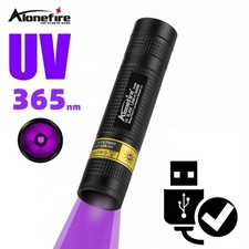 365nm UV Flashlight USB Rechargeable Blacklight Pet Stain Detector Torch 