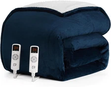 Heated Electric Blanket King Size - 9 Heating Levels, 10 Hours Auto Off, Soft Co