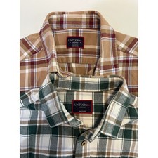 UNTUCKIT Mens Plaid Flannel Shirt Medium Button Up Casual Cotton Blend Forest