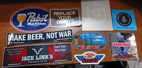 Sticker Lot 9 Pabst Blue Ribbon Make Beer Not War Jack Link’s J&P