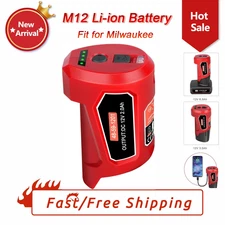 New 12V USB Charger Adapter for Milwaukee M12 12V Lithium Battery Power Source