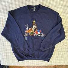New VTG 1995 Warner Bros Looney Tunes Sweatshirt Large 26  pit-pit Embroidery