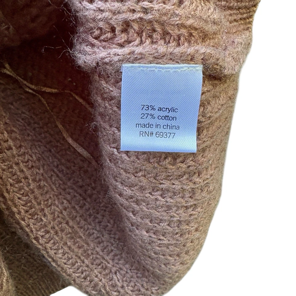 Suéter Sonoma Para Mujer 2X Marrón Tejido con Cable Acogedor Cabincore Texturizado Otoño Invierno Foto 3 de 4