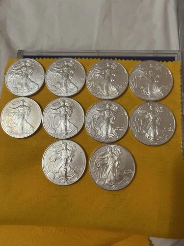 Lot of 10 - $1 American Silver Eagle 1 oz Random Year BU