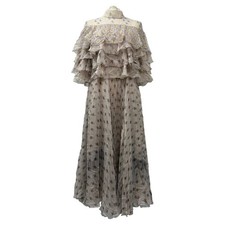 Valentino Pleated Midi Dress In  Silk Women Beige Size 38