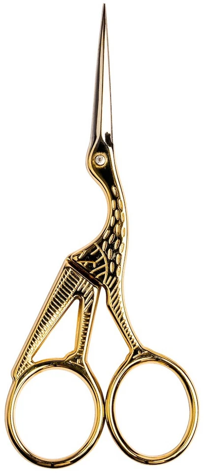 Singer Forged Stork Embroidery Scissors 4.5" Gold - Image 2 of 4