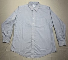 Brooks Brothers - Men's 17 - 4/5 Regent Blue Striped Long Sleeve Button Shirt