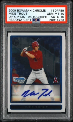 2009 Bowman Chrome Draft Prospects Mike Trout Rookie Auto #BDPP89 PSA 10/10 RC