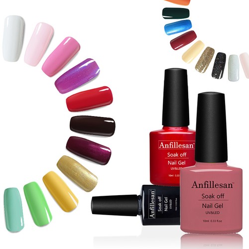 Anfillesan 72 Colours Nail Gel Polish Soak Off UV LED Base Top Coat Nail Varnish - Picture 11 of 92