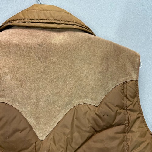 Vintage Pioneer Wear Mens L Puffer Vest Zip Up Brown Suede Rockabilly Western - Picture 18 of 21