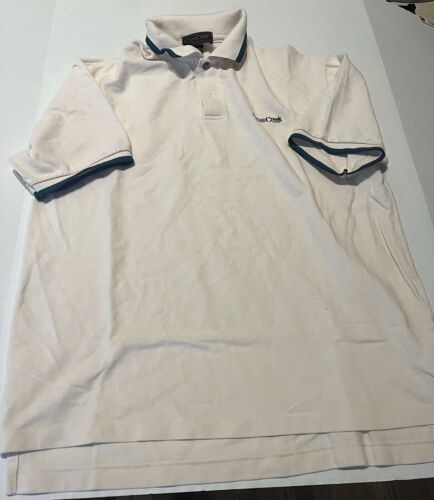 Cross Creek Mens L Large Polo Shirt Cream White Ivory Vintage - 第 1/1 張圖片