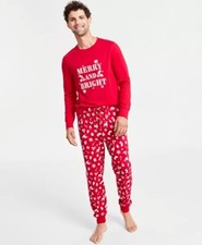 Matching Family Pajamas Men's Mix It Merry Bright Pajamas Set Red Small