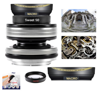 WIDE FISHEYE LENS +MACRO LENS FOR Lensbaby Composer Pro II with Sweet 50 Optic