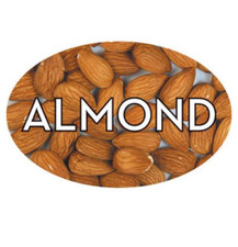 Almond Labels 500 per Roll Food Merchandise Store Stickers 1.25" x 2"