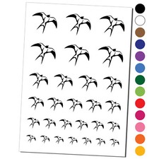 Barn Swallow Bird in Flight Temporary Tattoo Water Resistant Set