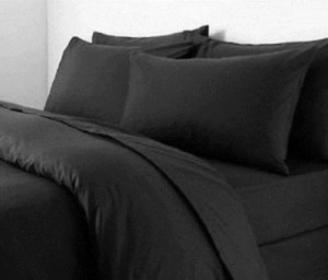 500 Thread Count 100 Egyptian Cotton Duvet Cover Set Black Colour