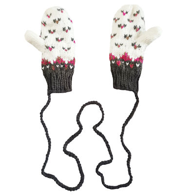 BomHCS Women Plush Gloves Warm Handmade Knitted Braided String Crochet Mittens