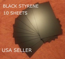 BLACK STYRENE SHEETS 10 .040 1.0 MM POLYSTYRENE 0.04 .04 VACUUM FORMING