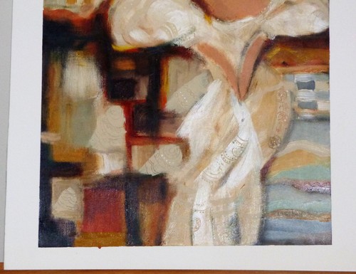 Ludmila Curilova Dame in weißem Kleid Acryl auf Papier Gemälde gelistet Künstler - Bild 3 von 7