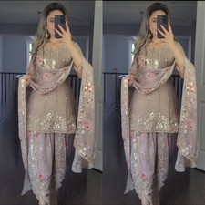 Pakistani Salwar Kameez Readymade Brown Suits Indian Wedding Party Bollywood