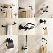 Black Oil Rubbed Brass Bathroom Accessories Set Bath Hardware Towel Bar fset004