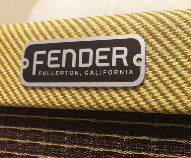 Nameplate Remake Fender Logo TV Front Wide Panel Tweed Amp